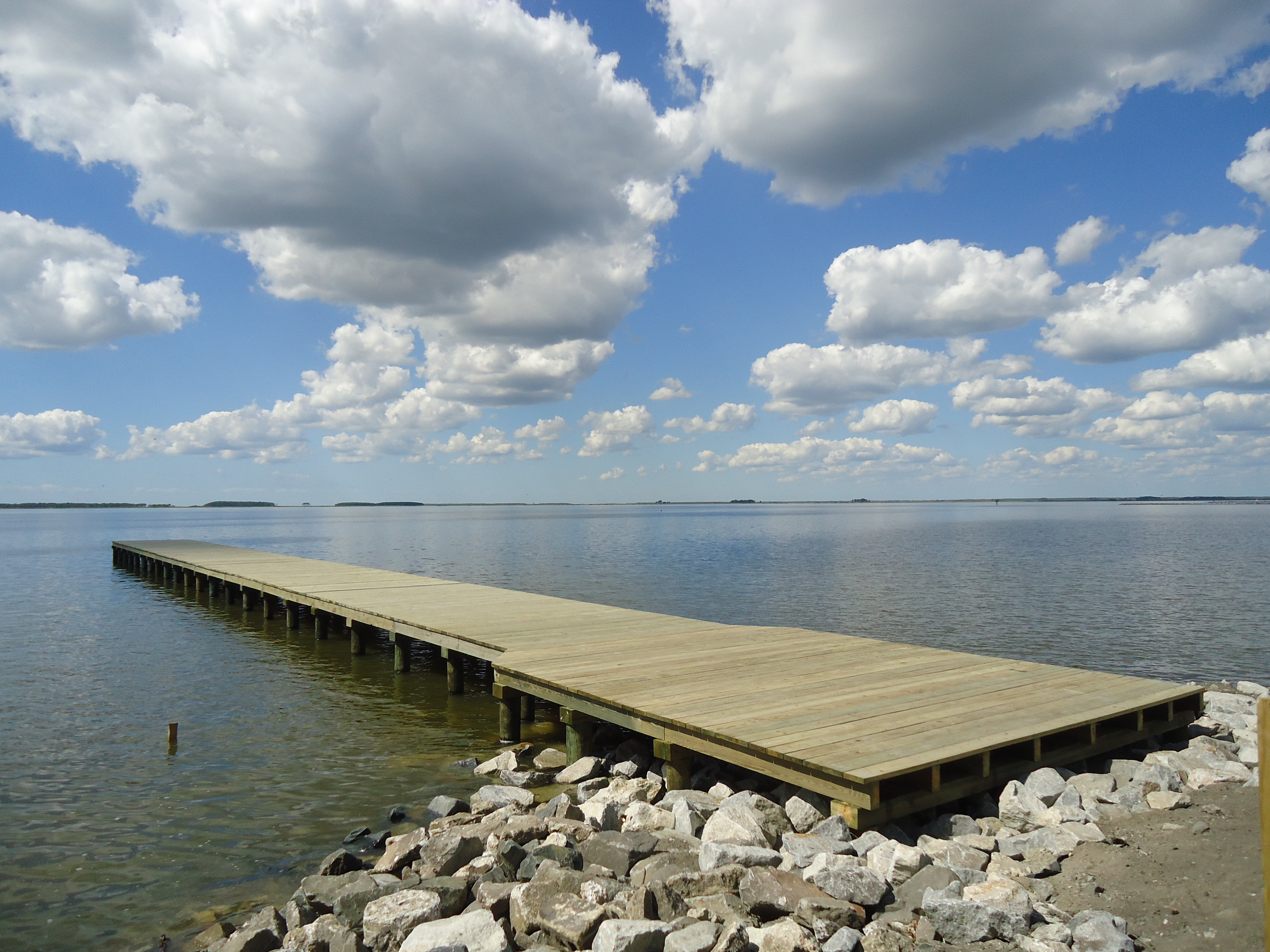 image of dock and stone revetment